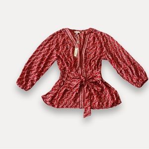 NWT Max Studio - Red wrap style Top